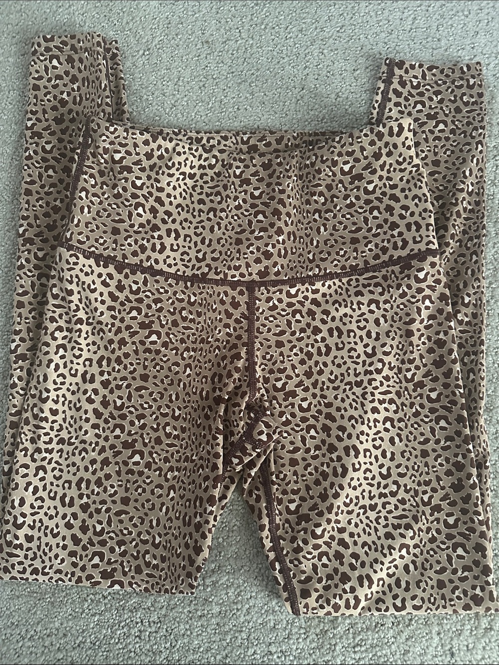 Varley Leopard-Print Leggings in Brown and Tan